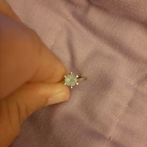 Light aqua engagement ring